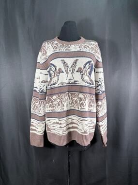 Flint and Tinder Crewneck Sweater Soft Heritage Merino Wool Blend Duck Pattern